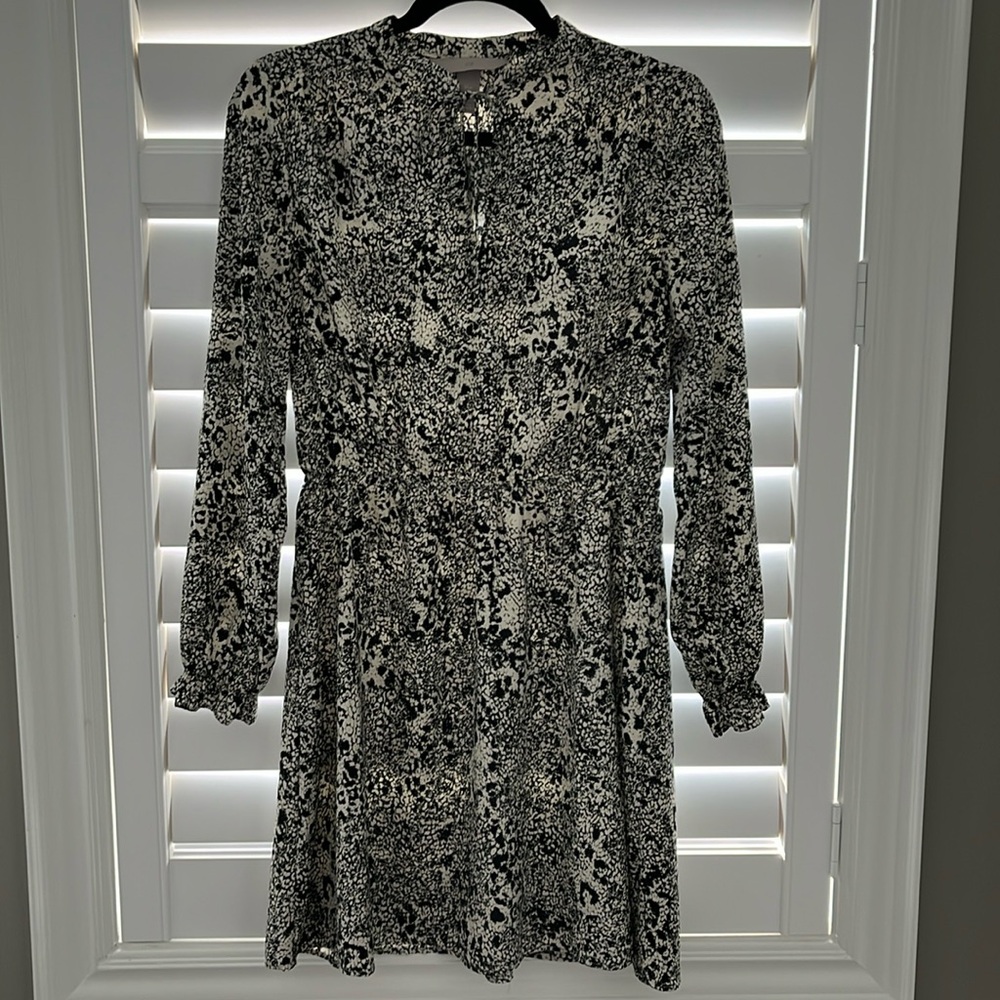 H&M black and white snakeskin print dress